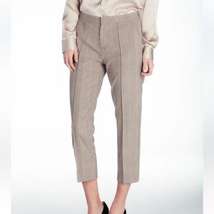 Brochu Walker - Gwinn Pants in Petra Plaid Cropped Trousers Front Seam